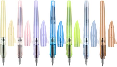 Jinhao Fountain Pen New Shark Shape Set of 12 PCS, Fine Nib Diversity Color Pen with Refillable Converters, School Office Supplies in Saudi Arabia