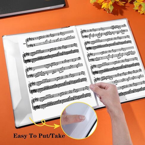 Sheet Music Folder, 2pcs 60 Pages Capacity, Sheet Music Binder/Holder, Spiral Binder Organizer for Sheet Music Storage, Fits Letter Size 8.5 x 11 in/ A4, Writable & Detachable Choir Folder (Black) in Saudi Arabia