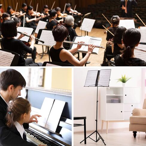 Sheet Music Folder, 2pcs 60 Pages Capacity, Sheet Music Binder/Holder, Spiral Binder Organizer for Sheet Music Storage, Fits Letter Size 8.5 x 11 in/ A4, Writable & Detachable Choir Folder (Black) in Saudi Arabia