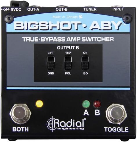 حزمة محول شعاعي Bigshot ABY True Bypass Switcher مع كابل ميكروفون Pig Hog بطول 10 أقدام وقطعة قماش لتلميع أدوات الصوت السائلة - دواسة ABY، ودواسة محول أمبير in Saudi Arabia