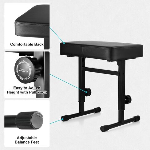 Piano Bench Adjustable Height, Piano Stool with Padded Comfortable Piano Seat for Piano & Keyboard Bench for Musicians Piano Stool in Saudi Arabia