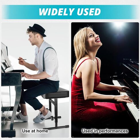 Piano Bench Adjustable Height, Piano Stool with Padded Comfortable Piano Seat for Piano & Keyboard Bench for Musicians Piano Stool in Saudi Arabia