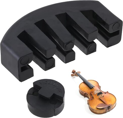 2PCS Rubber Violin Practice Mute Set Claw Style & Round Mute for Violin Black Ultra Practice Silencer Claw Style and Round Practice Silencer Viola Violin Mute in Saudi Arabia