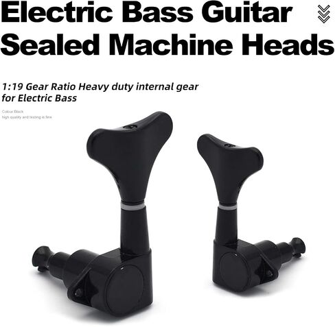 SAPHUE Guitar Bass Tuners(4 for Right) Bass Guitar Tuning Keys,1:19 Ratio Headstock Sealed Machine Head Replacement for Electric Jazz Bass or Precision Instruments (Gold, 4R) in Kuwait