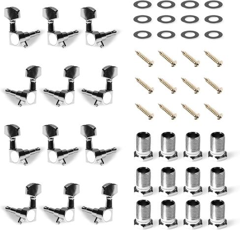 CashBeat 6PCS 3L3R Guitar Tuning Pegs, Sealed Machine Heads Tuners Chrome Knobs Keys for Acoustic Electric Guitar, Wear-Resistant Enclosed String Tuning Pegs Set in Saudi Arabia