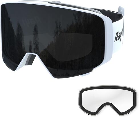 نظارات التزلج، العدسات من إنتاج كارل زييس Sunlens-Snow Goggles مع عدسة قابلة للاستبدال للقلب بدون إطار، نظارات واقية من الأشعة فوق البنفسجية OTG مضادة للضباب للرجال والنساء - أحمر in Saudi Arabia
