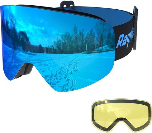 نظارات التزلج، العدسات من إنتاج كارل زييس Sunlens-Snow Goggles مع عدسة قابلة للاستبدال للقلب بدون إطار، نظارات واقية من الأشعة فوق البنفسجية OTG مضادة للضباب للرجال والنساء - أحمر in Saudi Arabia
