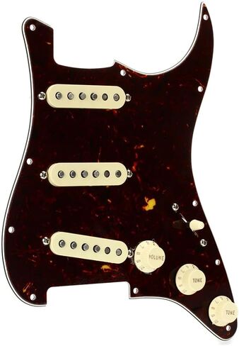 Fender Pre-Wired Strat® Pickguard، الأصلي '57/'62 SSS، غلاف السلحفاة - 0992345500 حزمة مع 12 قطعة جيتار وقماش تلميع الصوت السائل in Saudi Arabia
