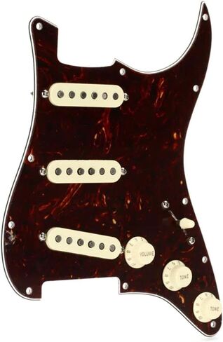 Fender Pre-Wired Strat® Pickguard, Custom Shop Fat 50's SSS, Tortoise Shell - 0992340500 Bundle w/ 12-Pack Guitar Pick and Liquid Audio Polishing Cloth in Kuwait