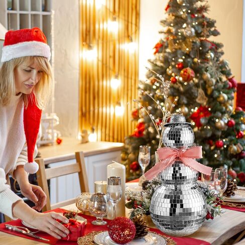 ديسكو الكرة ديكور الفضة عيد الميلاد مرآة ديسكو كرات الحلي ثلج عيد الميلاد زينة عاكسة ديسكو الكرة الحلي لديسكو تحت عنوان لوازم عيد الميلاد الطرف، 11.8 بوصة في الارتفاع in Saudi Arabia