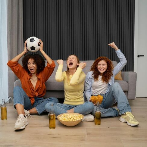 Art3dwallpanels 10 لوحات صوتية، 48 بوصة × 12 بوصة × 0.35 بوصة لوحات حائط عازلة للصوت، معالجة صوتية ذاتية اللصق عالية الكثافة ممتصة للصوت لاستوديو التسجيل، المكتب، أسود in Kuwait