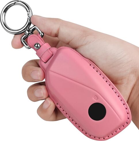 Tukellen لغطاء BMW Key Fob الجلدي مع سلسلة مفاتيح متوافقة مع BMW 2023 2024 New 5/7 Series 740i 760i X1 X5 X6 X7 XM IX IX3 I5 I7 إلخ جهاز تحكم ذكي باللون البني in Saudi Arabia