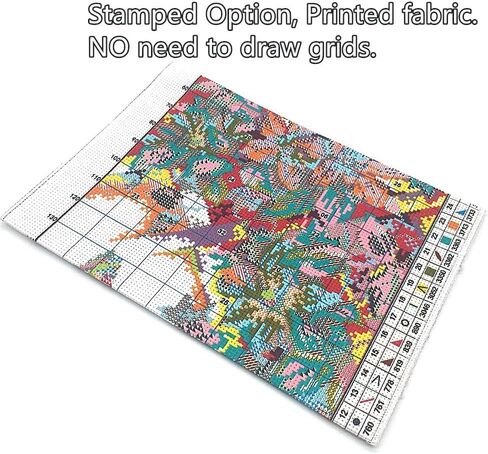 Funcrostitch Cross Stitch Kits Stamped Full Range of Embroidery Set,DIY Sewing Pattern Needlework Kits for Beginners 11CT 3 Strands-Recipe for Happiness 56cm×56cm in Saudi Arabia