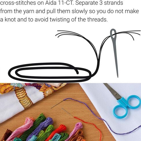 Funcrostitch Cross Stitch Kits Stamped Full Range of Embroidery Set,DIY Sewing Pattern Needlework Kits for Beginners 11CT 3 Strands-Recipe for Happiness 56cm×56cm in Saudi Arabia