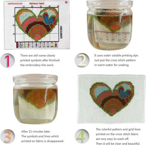Funcrostitch Cross Stitch Kits Stamped Full Range of Embroidery Set,DIY Sewing Pattern Needlework Kits for Beginners 11CT 3 Strands-Recipe for Happiness 56cm×56cm in Saudi Arabia