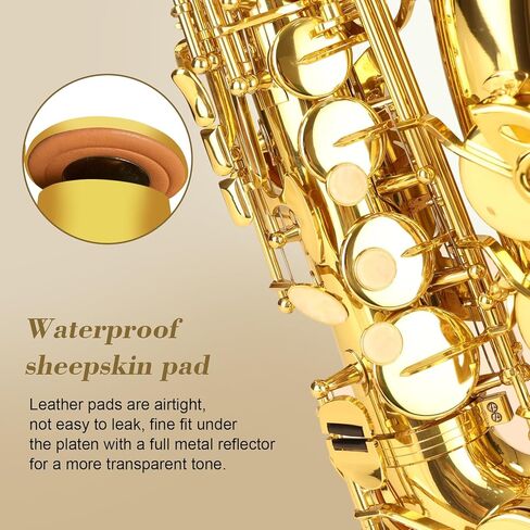 Soulmate Alto Saxophone E Flat Beginner Saxophones with Case, Mouthpiece, Reeds & Cloths,Mouthpiece,Straps-Gold Color in Kuwait