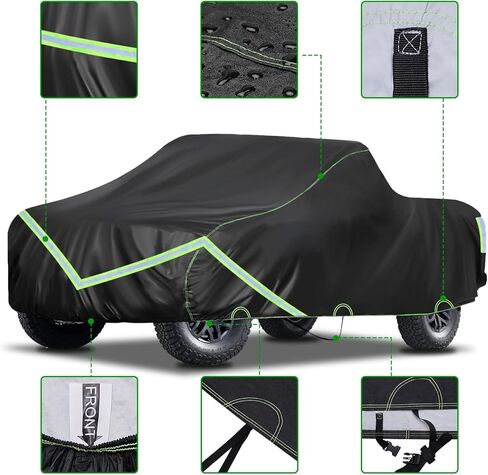 غطاء شاحنة نيفرلاند، غطاء سيارة بيك اب من مادة PEVA مقاوم للماء في جميع الأحوال الجوية، حماية خارجية لأغطية الشاحنات مع شرائط عاكسة (حتى 210 بوصة) in Kuwait