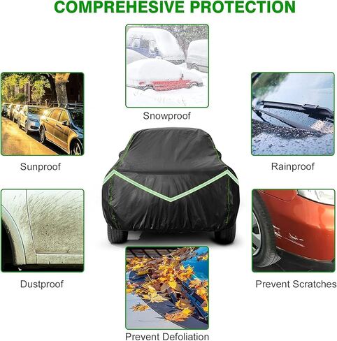 غطاء شاحنة نيفرلاند، غطاء سيارة بيك اب من مادة PEVA مقاوم للماء في جميع الأحوال الجوية، حماية خارجية لأغطية الشاحنات مع شرائط عاكسة (حتى 210 بوصة) in Kuwait