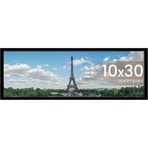 إطار صورة upsimples مقاس 10x30، عرض صور مقاس 8x24 مع حصيرة أو 10x30 بدون حصيرة، إطار بانورامي طويل للتعليق على الحائط، أسود، عبوة واحدة