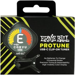 Ernie Ball ProTune USB-C Rechargeable Clip-on Guitar Tuner (P09627)