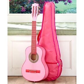 The Lakeside Collection Kids Wood Guitar with Case - Pink