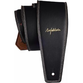 Nefelibata 3.8" Wide Guitar Strap, Full Grain Leather, Adjustable Length 49" to 57" with Foam Padding for Bass, Electric, and Acoustic Guitars (Burgundy)