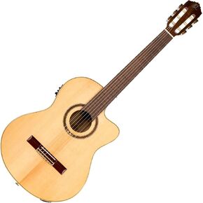 Ortega Guitars 6 String Performer Series Solid Top Slim Neck Acoustic-Electric Nylon Classical Guitar w/Bag, Right (RCE138SN)