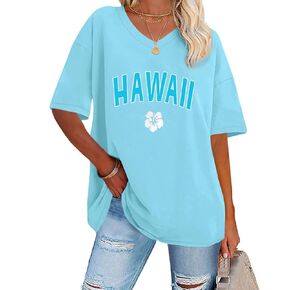 ADOREJOY Oversized Tshirts for Women V Neck Summer Short Sleeve Casual Loose Tunic Tees