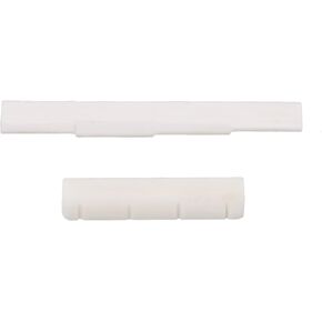 Lovermusic White Ukulele Bone Bridge Saddle and Neck Nut Slotted for DIY Ukulele Guitar Accessories