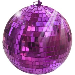 Mirror Disco Ball Decor with Hanging Ring 8" Large Pink Disco Ball Ornament for Disco Party Decorations,70s Theme Party, DJ, Wedding, Birthday (Pink)