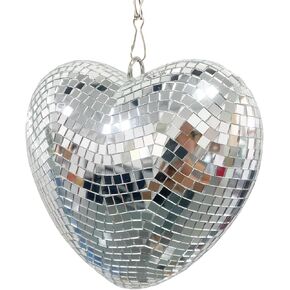 كرات ديسكو على شكل قلب وردي مقاس 6 بوصات مع سلسلة للحفلات، هدايا مصنوعة يدويًا كرة ديسكو مرآة للديكور، الغرفة، الزفاف، الحديقة، كرة ديسكو عاكسة للضوء، زخارف كرة ديسكو in Kuwait
