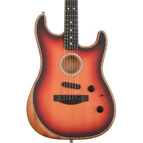 Fender American Acoustasonic Stratocaster Acoustic Electric Guitar, 3-Color Sunburst, Ebony Fingerboard, with Gig Bag