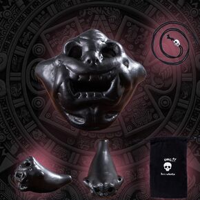 Spooky Aztec Death Whistle Strange Fish Shape, Loud Human Scream War Whistle, Halloween Creepy Gift High Decibels Sounding Aztec Whistle（Black02）
