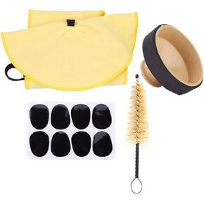 Bnineteenteam Saxophone Kits 4 in 1 Mute Pads Brush Cleaning Cloth Sax Mute Sax Teeth Pad Sax Brush Cleaning Cloth for Cleaning & Care Tool Playing Accessories
