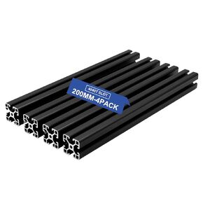 4Pack 4040 T Slot Aluminum Extrusion 400mm Black Extruded Aluminum Profile 40x40 T-Slotted Framing European Standard Anodized Linear Rail for 3D Printer Accessories Parts