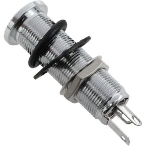 Brass electric guitar bass 1/4 inch barrel jack Guitar input jack Cylindrical input/output mono active long thread jack socket Guitar Parts Silver -1pcs