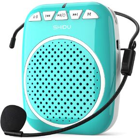SHIDU Voice Amplifier, Portable Speaker with Microphone Small Megaphone PA System Supports Bluetooth TF Card & U-Disk Play Music for Teachers, Tour Guides, Coaches, Training