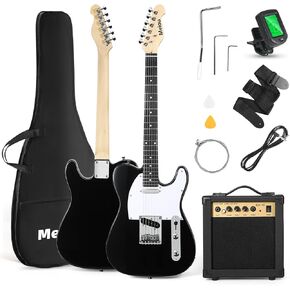 39 Inch Electric Guitar kit with Amp, Strings, Strap, Digital Tuner, Picks, Gig Bag, Cable, Tremolo Bar,ChristmasThanksgiving Holiday Gift (Green)