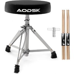 مجموعة عرش الطبل من AODSK، مقاعد طبلة مبطنة، مقعد طبل قابل للتعديل مع مفاتيح الطبل وعصي الطبل in Kuwait