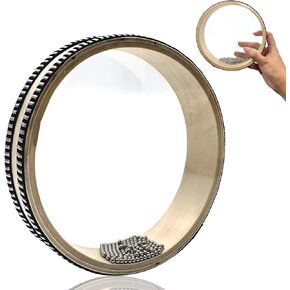 6 Inch Wave Beads Ocean Drum Clear Drum Skin Wooden Drum Hoop Sound Therapy Instrument Natural Color Instrument Ocean Percussion For Meditation Relaxation