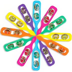 Rhode Island Novelty Dozen Colorful Cymbals with Handles (12)