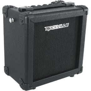 Rockville G-Charge 20 Black Rechargeable Guitar Amplifier, 20W, Spring Reverb, Mic in, Stand, Bluetooth, Perfect for Practice, Recording, Performing