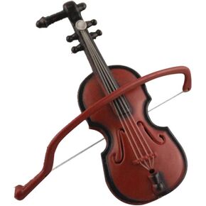 Christmas Violin Tree Ornaments 3.33'' Mini Wooden Violin Tiny Music Instrument Xmas Tree Hanging Miniature Violin Dollhouse Decorations for Christmas Birthday Music Party Home Decor Supplies