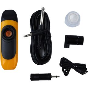 Electric Kazoo, 4.3 Professional Kazoo with Pickup & Adapter, Adjustable Tone Musical Instruments, Colorful Kazoos with Flute Diaphragms, Food Grade Mouthpiece for Music Lovers (Lemon Yellow)