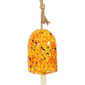 Sunnydaze Natural Melody Wind Bell - Painted Glass Wind Chime Bell for The Patio, Deck, or Porch - 7.5" - Tropical Popsicle