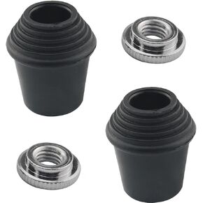 2PCS Drum Leg Stand Rubber Cushion with Locking Nut Drum Set Accessory Floor Drum Leg Tip Rubber Foot Suitable for Bass Drum Replacement Drum Percussion Instrument Black