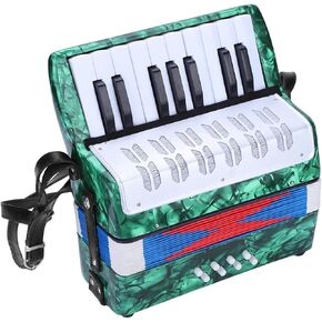 17 Key 8 Bass Piano Accordion for Beginners - Lightweight , Easy to Learn, Carry with Adjustable Strap - Develop Musical Talent, Improve Rhythm (Green) in Saudi Arabia