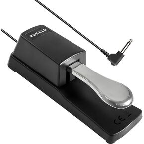Sustain Pedal for Keyboards, Universal Piano Foot Pedal with Polarity Switch for MIDI Keyboards, Digital Pianos, Electronic Keyboards, 6.6FT Extension Cable
