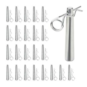 24 Sets Galvanized Iron Conical Coupler Pins with R Clip, Stage Light Truss Accessories Lighting Trusses Replace Parts, Cotter Pins Assortment Kit Heavy Duty Hitch Pins Accessories, 2.7 inch