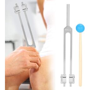 Tuning Fork,Aluminum Alloy 111HZ Frequency Tuning Fork Yoga Meditation Tuning Energy Fork Sound Healing Musical Instrument with Hammer(Silver)